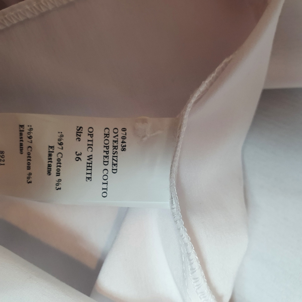 White Formal casual Shirt Long Sleeve Sz 10 Cotton Oversized Tops Blouse button - Picture 7 of 14